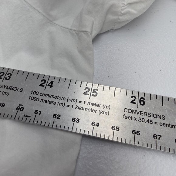 Ellos Shirt Womens 20 Plus White Boho Tunic Eyelet Lace Button Front 3/4 Sleeve - Picture 9 of 10